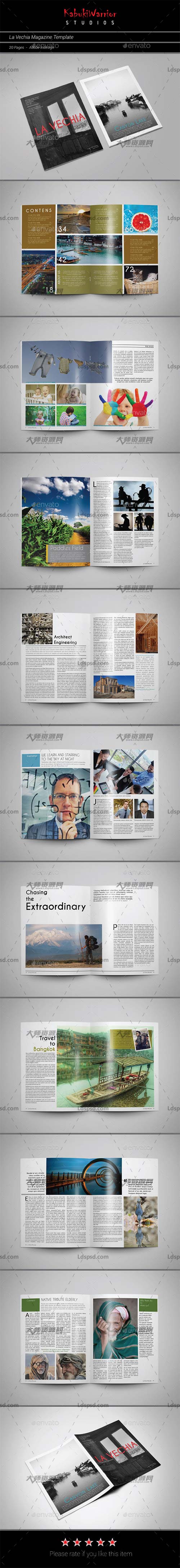 La Vechia Magazine Template,indesign模板－商业杂志(通用型/20页)